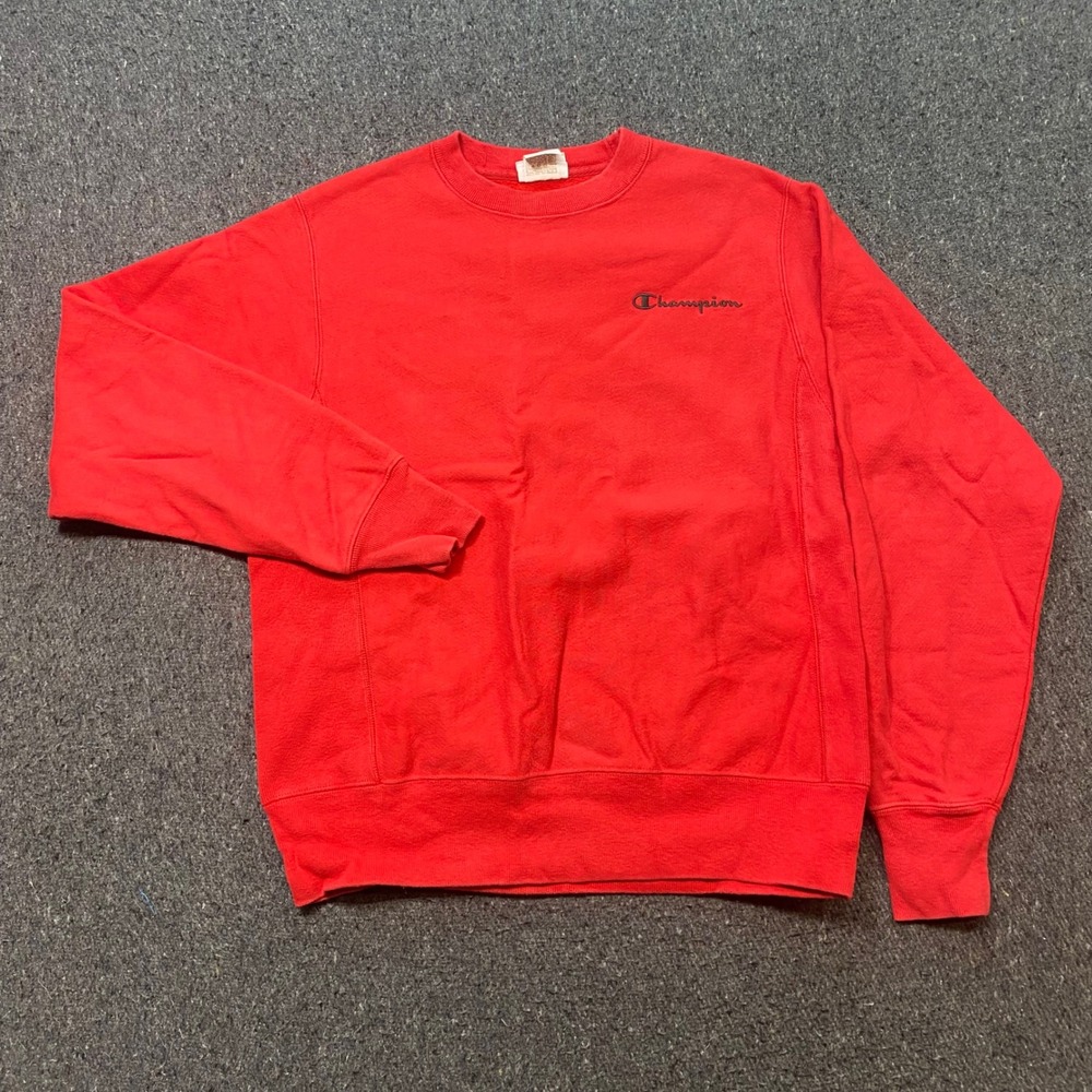 Champion Reverse Weave Sz S Mens Red Skater Embroidered Logo Sweatshirt Pullover